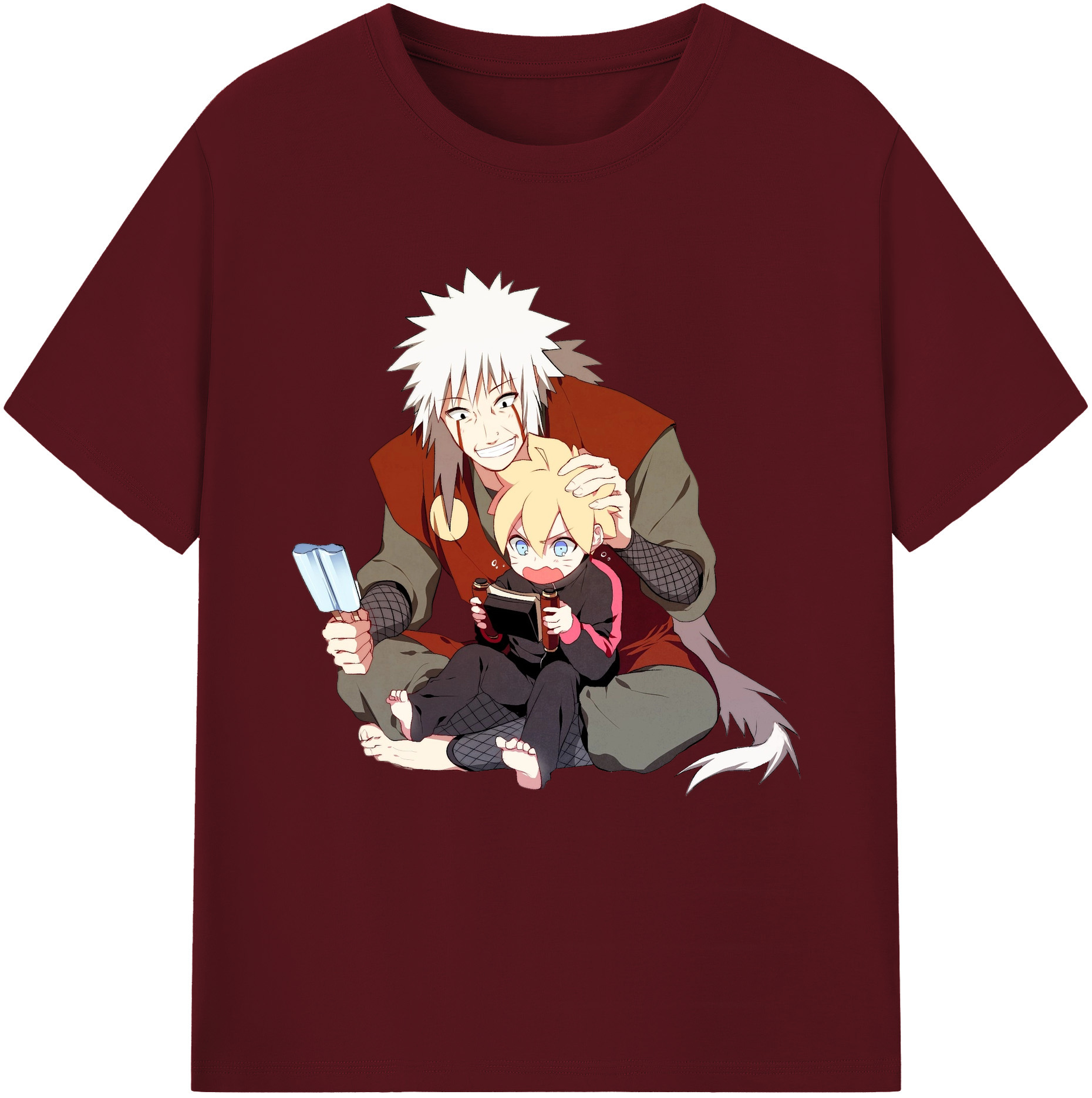 （画像用） NARUTO -ナルト- 自来也（じらいや） Jiraiya 綿100％半袖Tシャツ（フロントプリント）